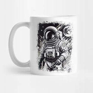 Astronaut in space Abstract Science fiction illustration Mug